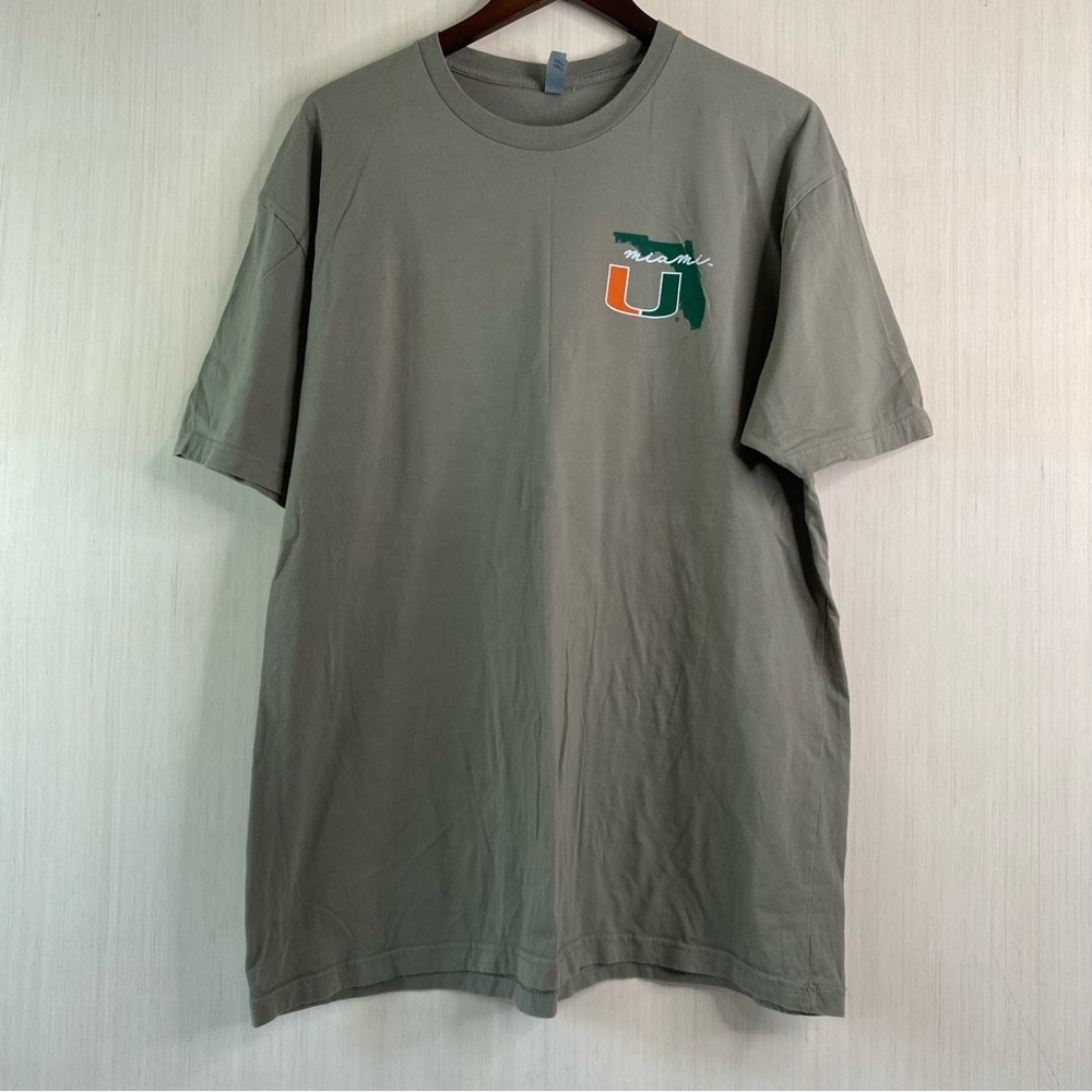 Next Level Men’s Miami U Hurricanes Campus Scenery Short-Sleeve T-Shirt XXL FLAW